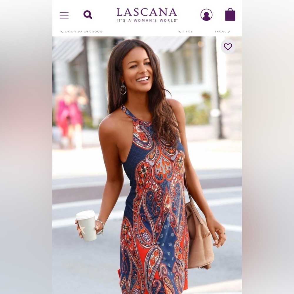 Lascana Patterned High Neck Dress